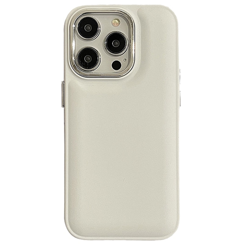 Soft Liquid Silicone Shockproof iPhone Case-Fonally-For iPhone 12-White-