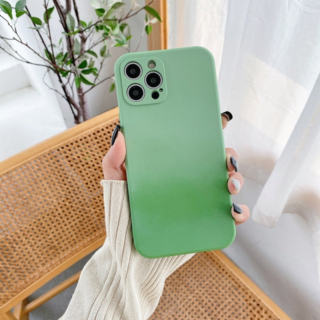 Soft Silicone Gradient iPhone Case-Fonally-For iPhone 12 Pro Max-Green-