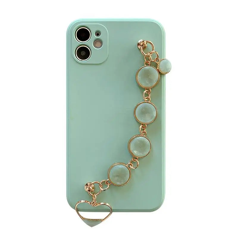 Solid iPhone Case with Jade Chain-Fonally-For iPhone 7 or SE-