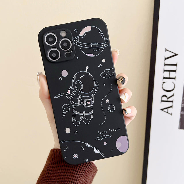 Space Travel Astronaut iPhone Case-Fonally-For iPhone 13 Pro Max-Black-