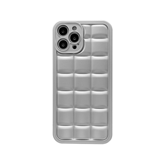 Square Cushioned iPhone Case-Fonally-For iPhone 13 Pro Max-Silver-