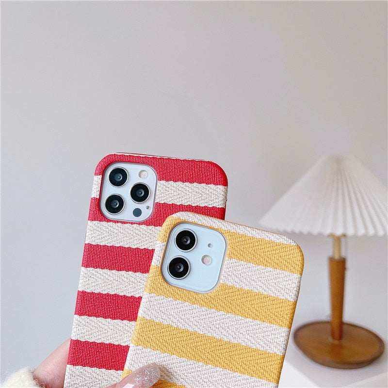 Stripes Fabric iPhone Case-Fonally-