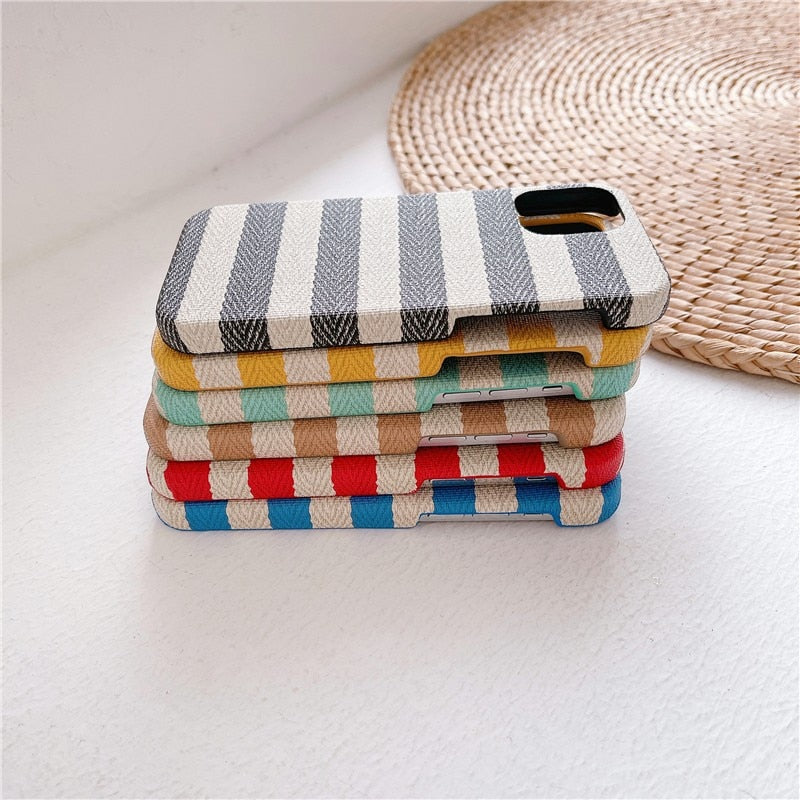 Stripes Fabric iPhone Case-Fonally-