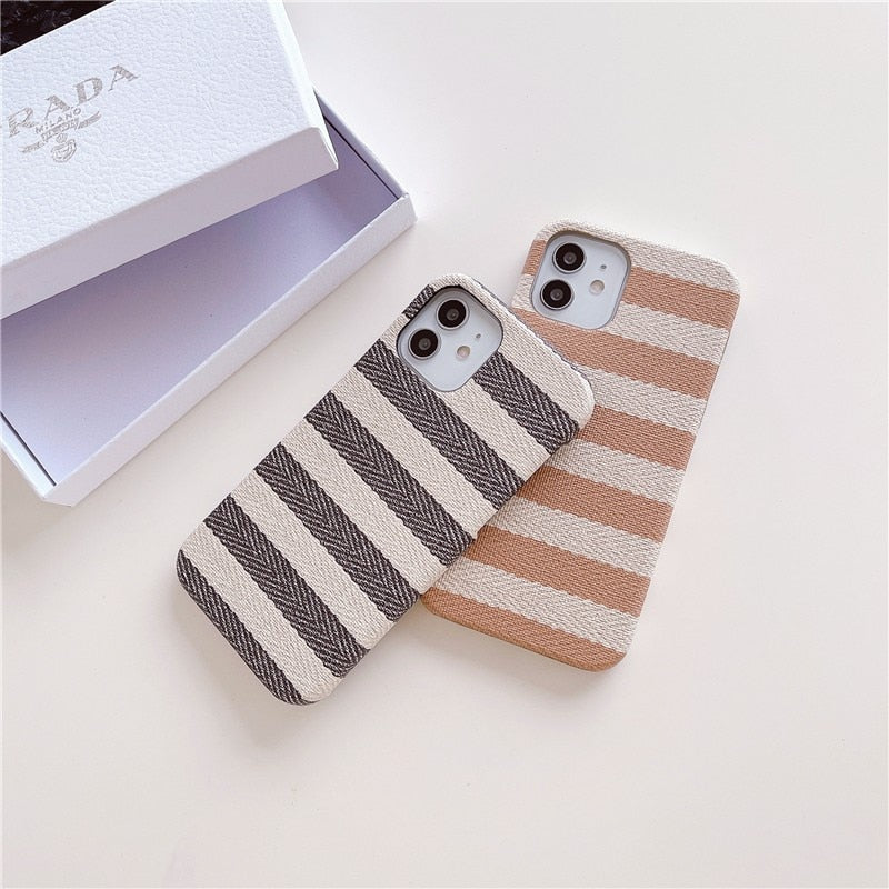 Stripes Fabric iPhone Case-Fonally-
