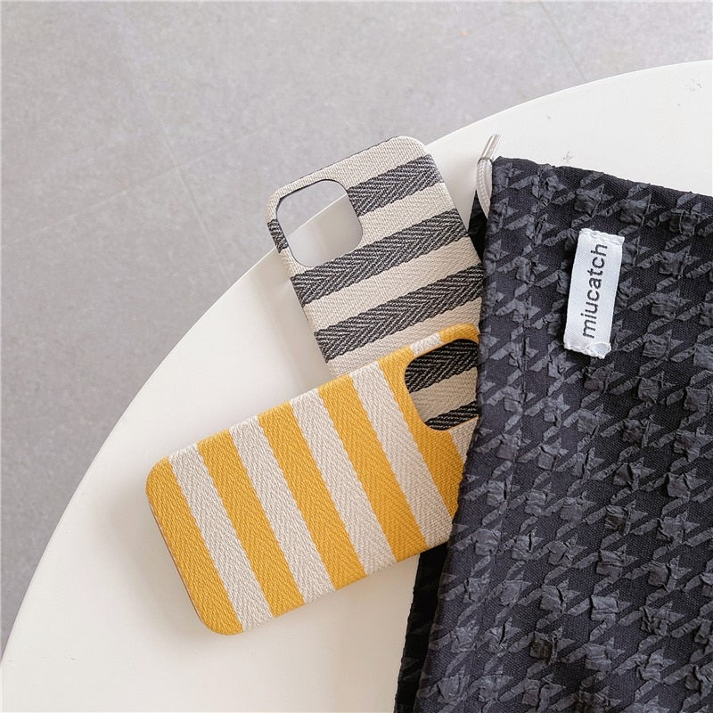 Stripes Fabric iPhone Case-Fonally-