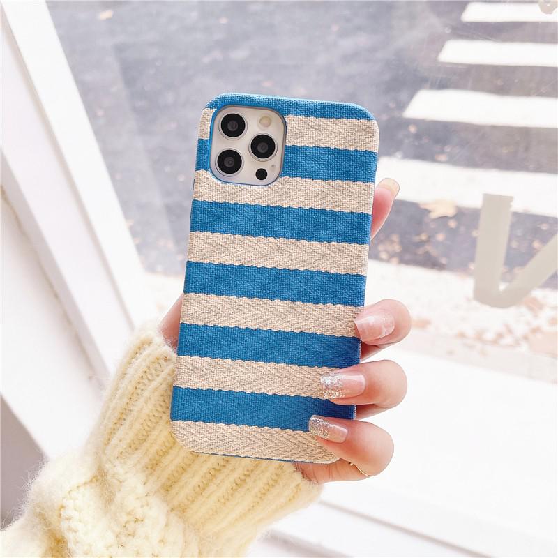 Stripes Fabric iPhone Case-Fonally-For iPhone SE-Blue-