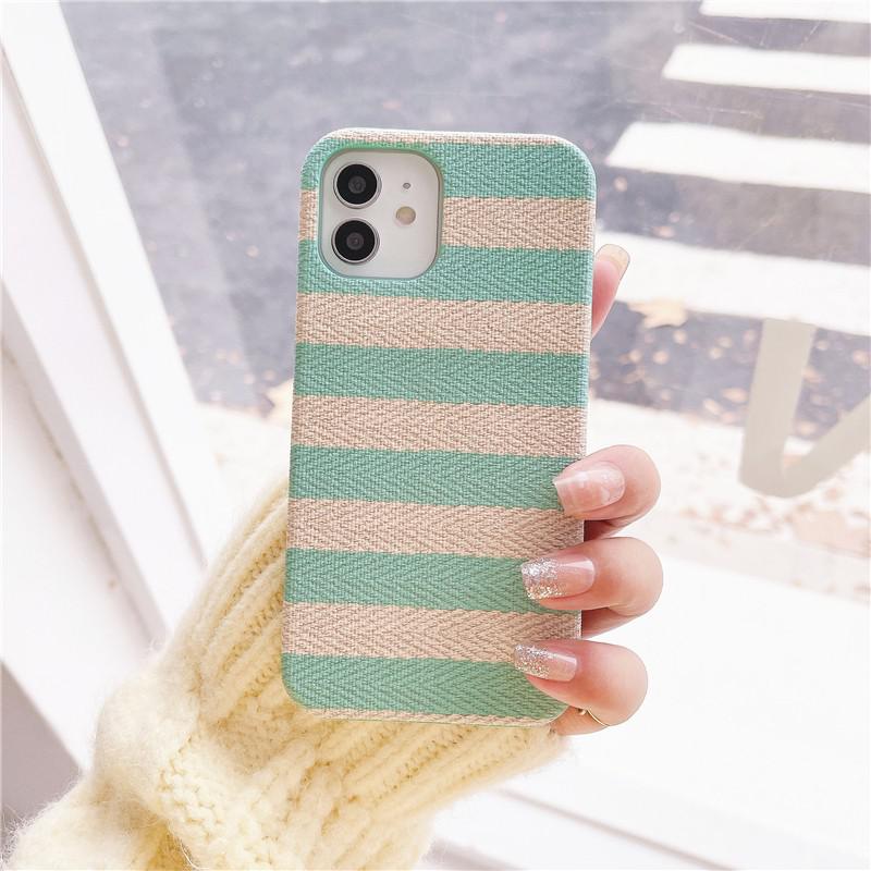 Stripes Fabric iPhone Case-Fonally-For iPhone SE-Green-