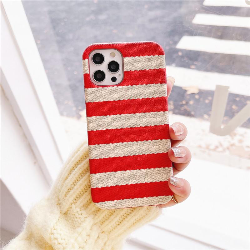 Stripes Fabric iPhone Case-Fonally-For iPhone SE-Red-