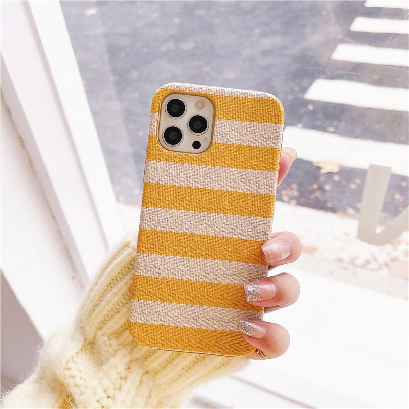 Stripes Fabric iPhone Case-Fonally-For iPhone SE-Yellow-