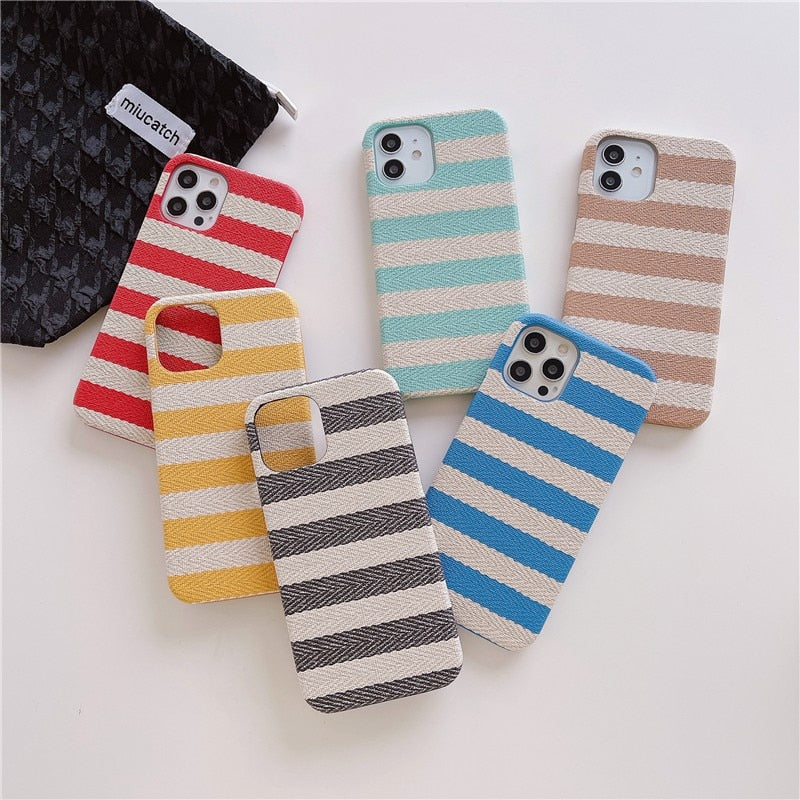 Stripes Fabric iPhone Case-Fonally-