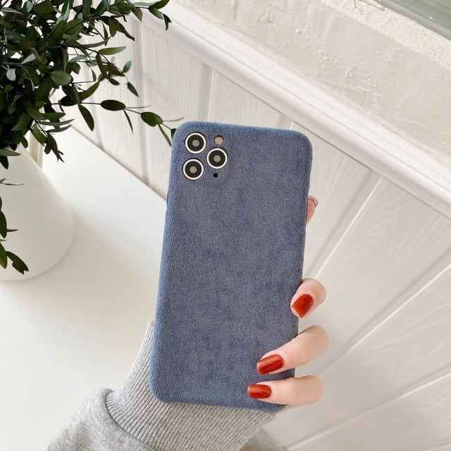 Warm Fleece iPhone Case-Fonally-For iPhone 13 Pro Max-Blue-