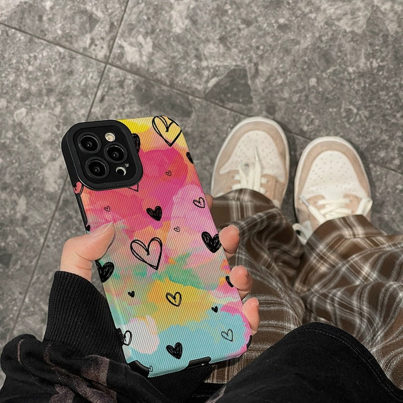 Watercolor Love Heart Painting iPhone Case-Fonally-