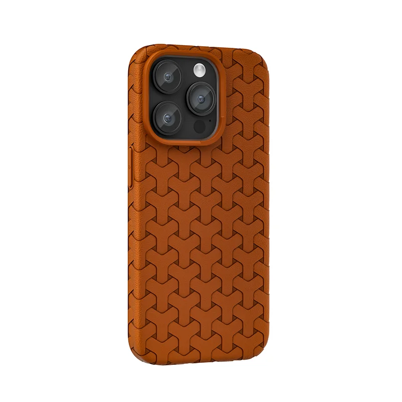 Y Shaped Geometric iPhone Case-Fonally-For iPhone 15 Pro Max-Brown-