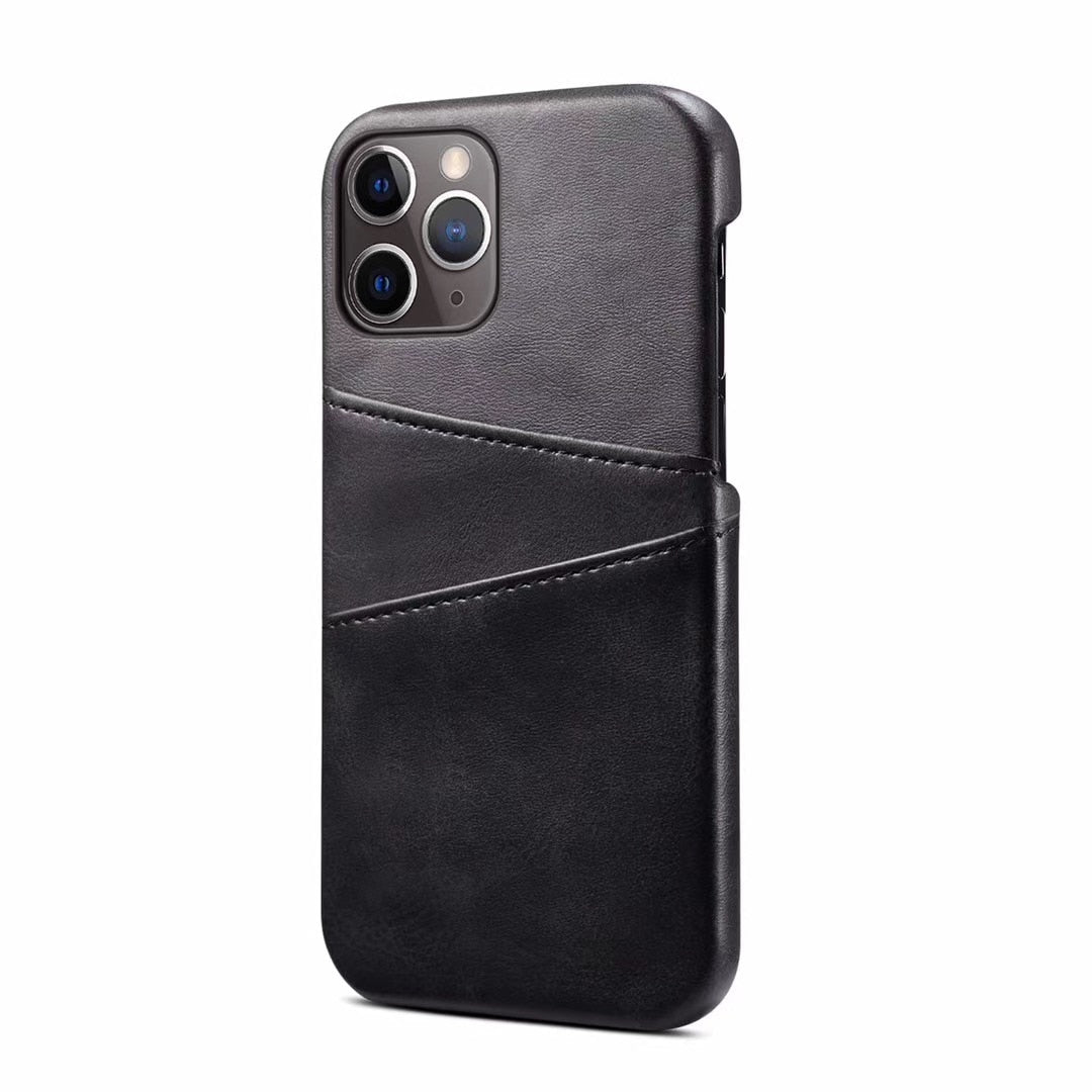 iPhone Case with Card Holder-Fonally-For iPhone X XS-Black-