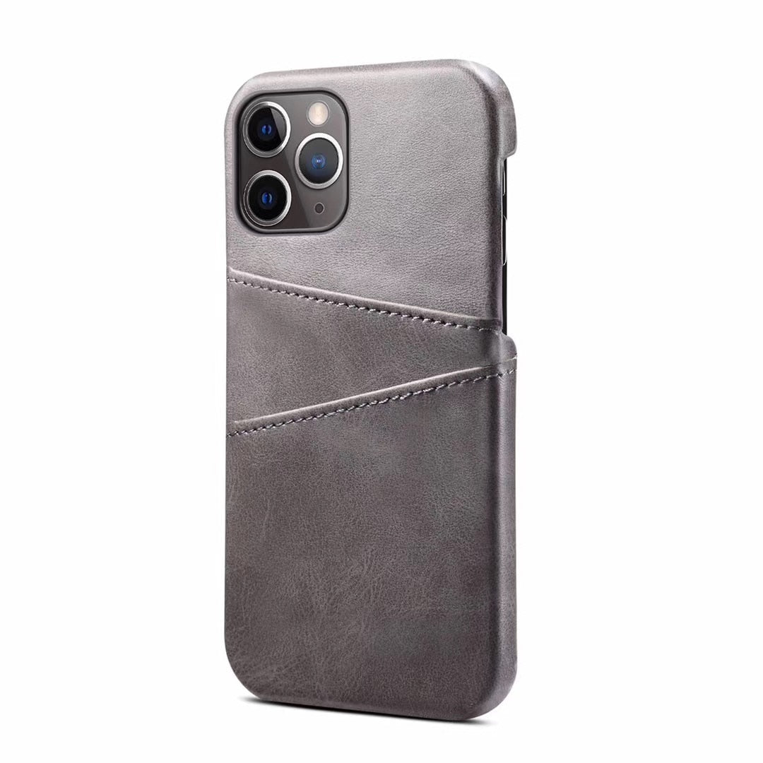 iPhone Case with Card Holder-Fonally-For iPhone X XS-Gray-