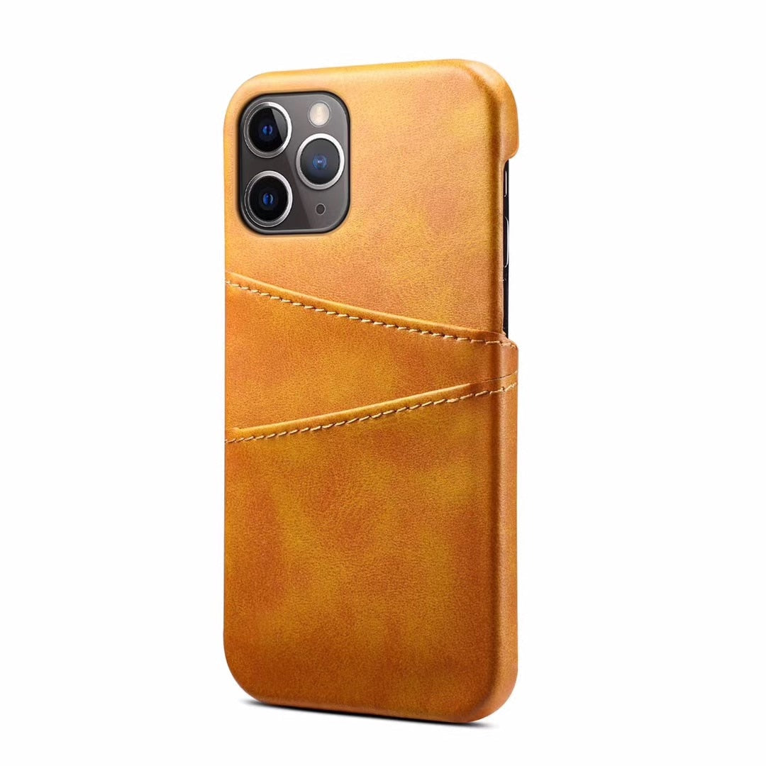 iPhone Case with Card Holder-Fonally-For iPhone X XS-Yellow-