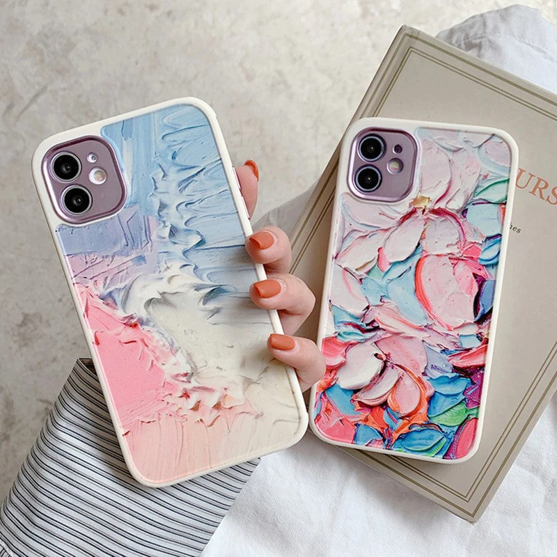 3D Effect Oil Painting iPhone Case-Fonally-Fonally-iPhone-Case-Cute-Royal-Protective