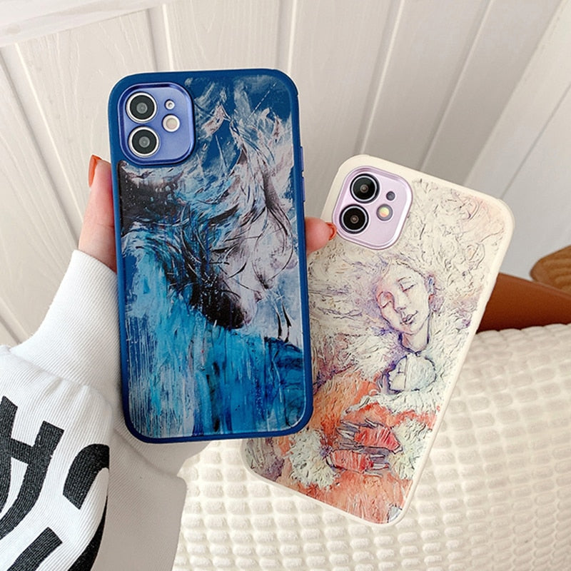 Abstract Face Art iPhone Case-Fonally-Fonally-iPhone-Case-Cute-Royal-Protective