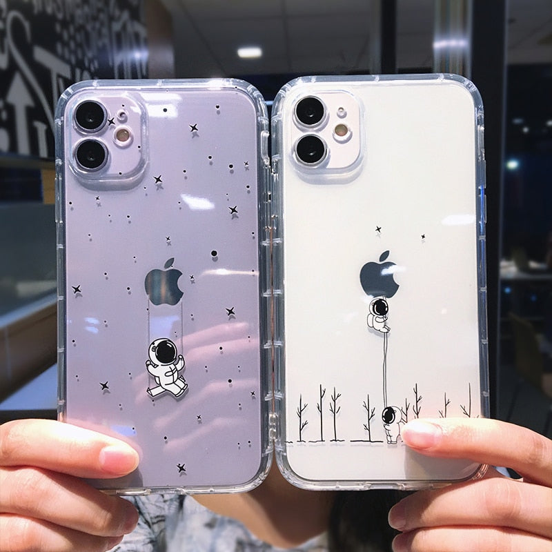 Apple logo cute astronaut iPhone Case-Fonally-Fonally-iPhone-Case-Cute-Royal-Protective