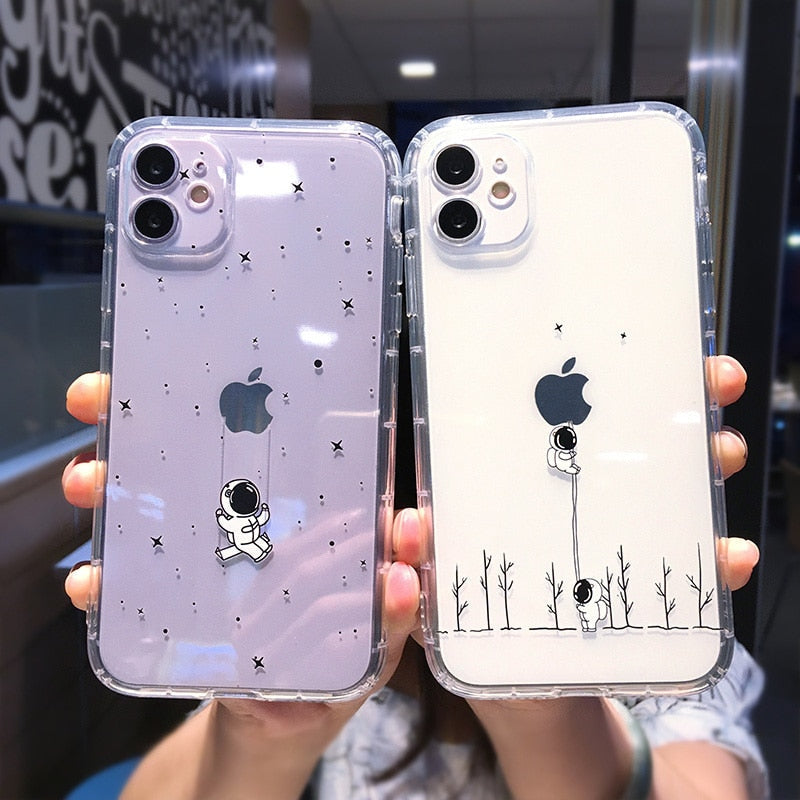 Apple logo cute astronaut iPhone Case-Fonally-Fonally-iPhone-Case-Cute-Royal-Protective