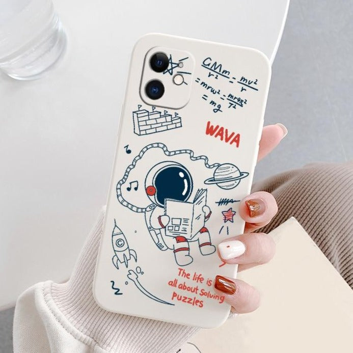 Astronaut and Equations iPhone Case-Fonally-Fonally-iPhone-Case-Cute-Royal-Protective