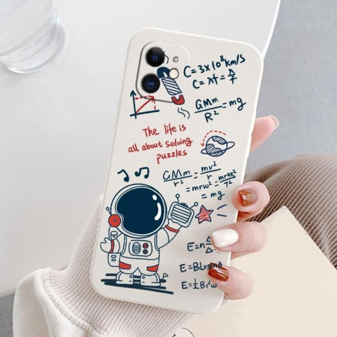 Astronaut and Equations iPhone Case-Fonally-Fonally-iPhone-Case-Cute-Royal-Protective