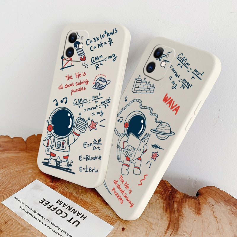 Astronaut and Equations iPhone Case-Fonally-