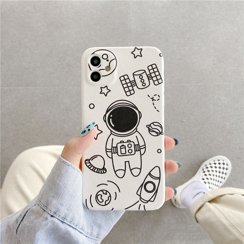 Astronaut iPhone and AirPods Combo-Fonally-Fonally-iPhone-Case-Cute-Royal-Protective