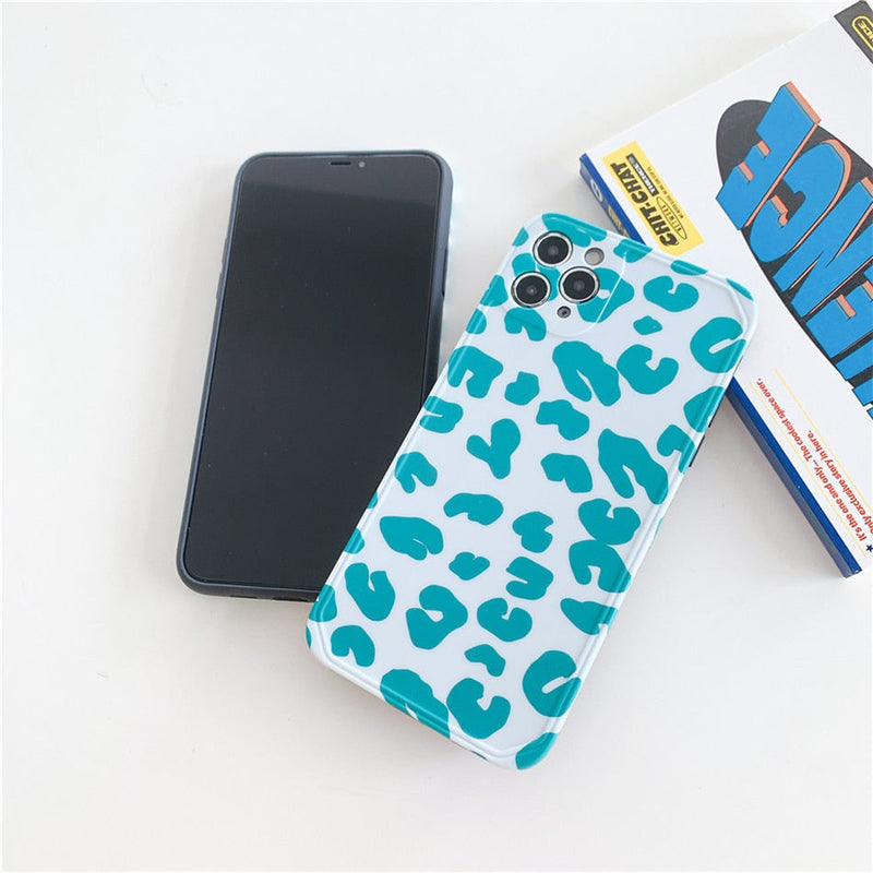 Blue Leopard Print iPhone Case-Fonally-Fonally-iPhone-Case-Cute-Royal-Protective