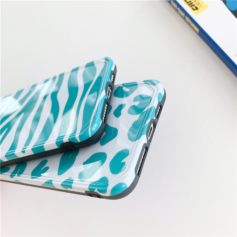 Blue Leopard Print iPhone Case-Fonally-Fonally-iPhone-Case-Cute-Royal-Protective