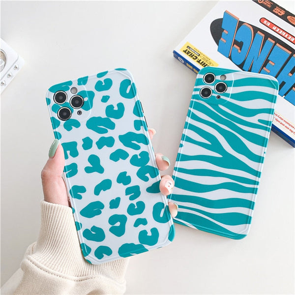 Blue Leopard Print iPhone Case-Fonally-Fonally-iPhone-Case-Cute-Royal-Protective