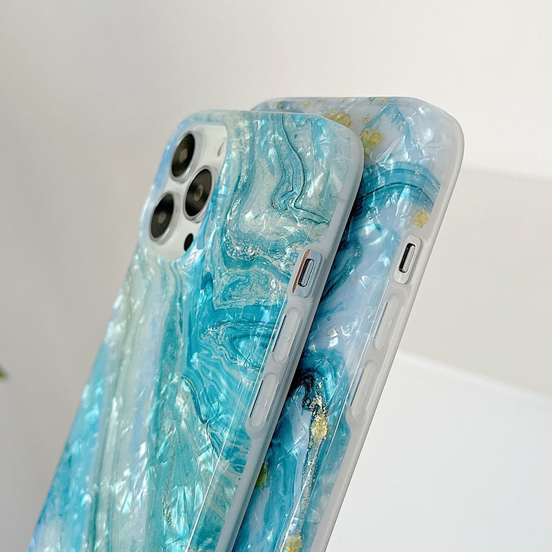Blue Pearly Marble iPhone Case-Fonally-Fonally-iPhone-Case-Cute-Royal-Protective