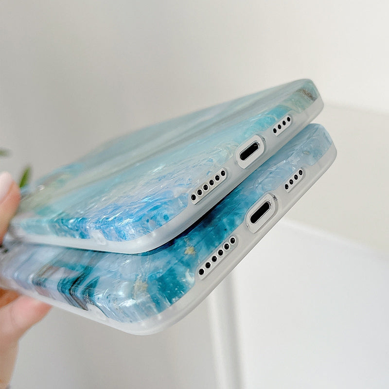 Blue Pearly Marble iPhone Case-Fonally-Fonally-iPhone-Case-Cute-Royal-Protective