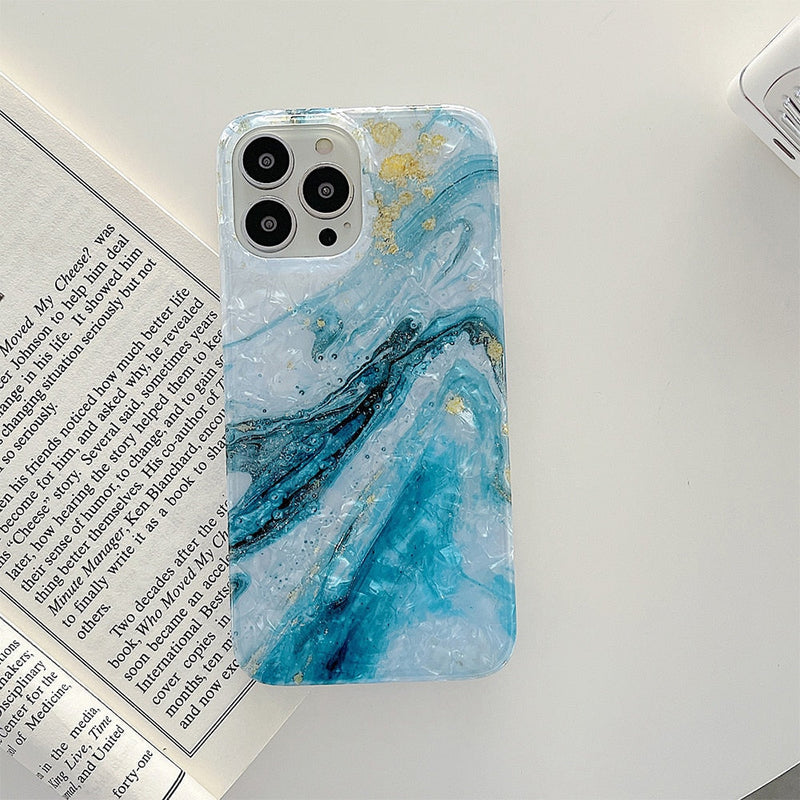 Blue Pearly Marble iPhone Case-Fonally-Fonally-iPhone-Case-Cute-Royal-Protective