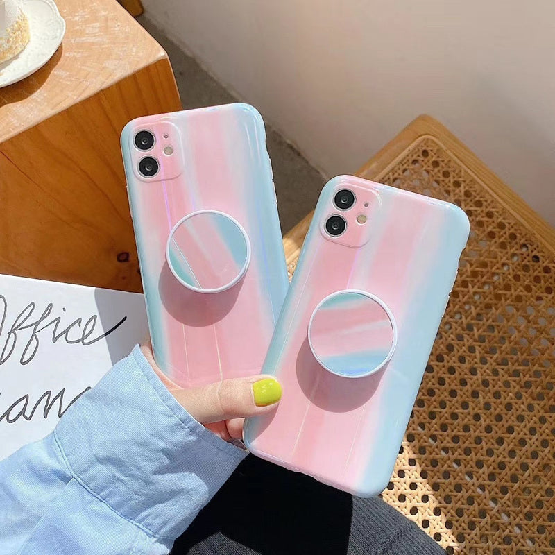 Blue Pink Gradient iPhone Case with holder-Fonally-Fonally-iPhone-Case-Cute-Royal-Protective