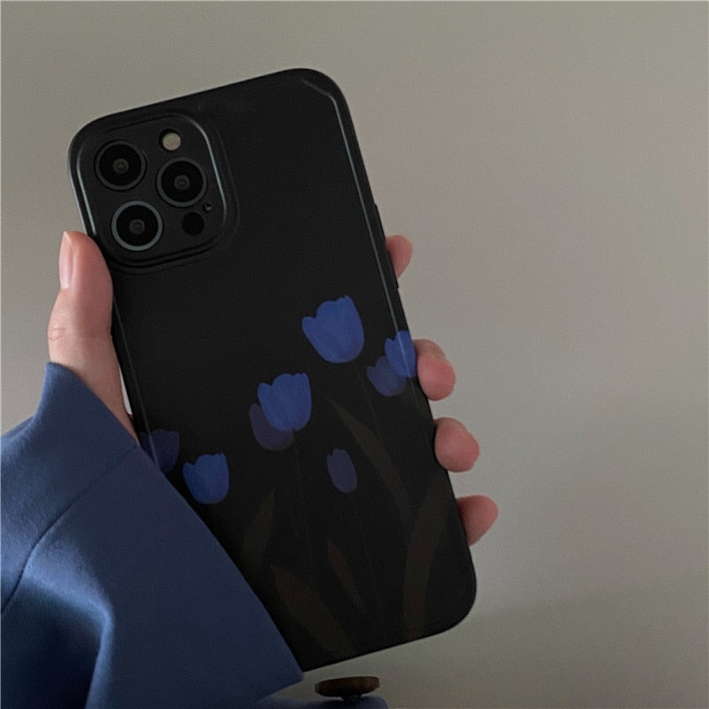 Blue Tulip iPhone Case-Fonally-Fonally-iPhone-Case-Cute-Royal-Protective