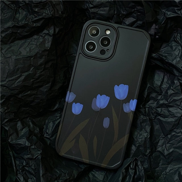 Blue Tulip iPhone Case-Fonally-For iPhone 13 Pro Max-Fonally-iPhone-Case-Cute-Royal-Protective