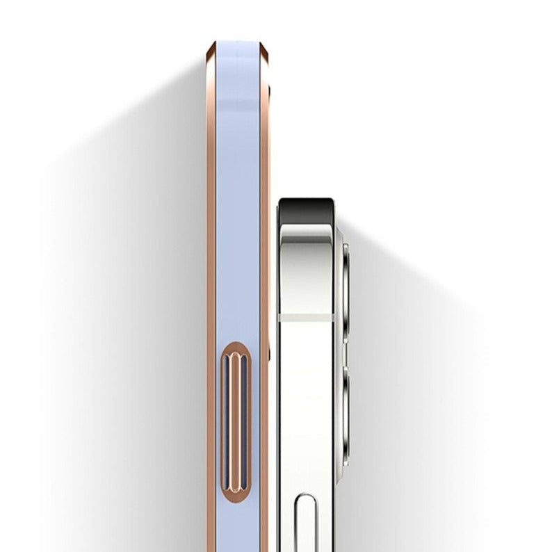 Bronze Side Electroplated Clear iPhone Case-Fonally-Fonally-iPhone-Case-Cute-Royal-Protective