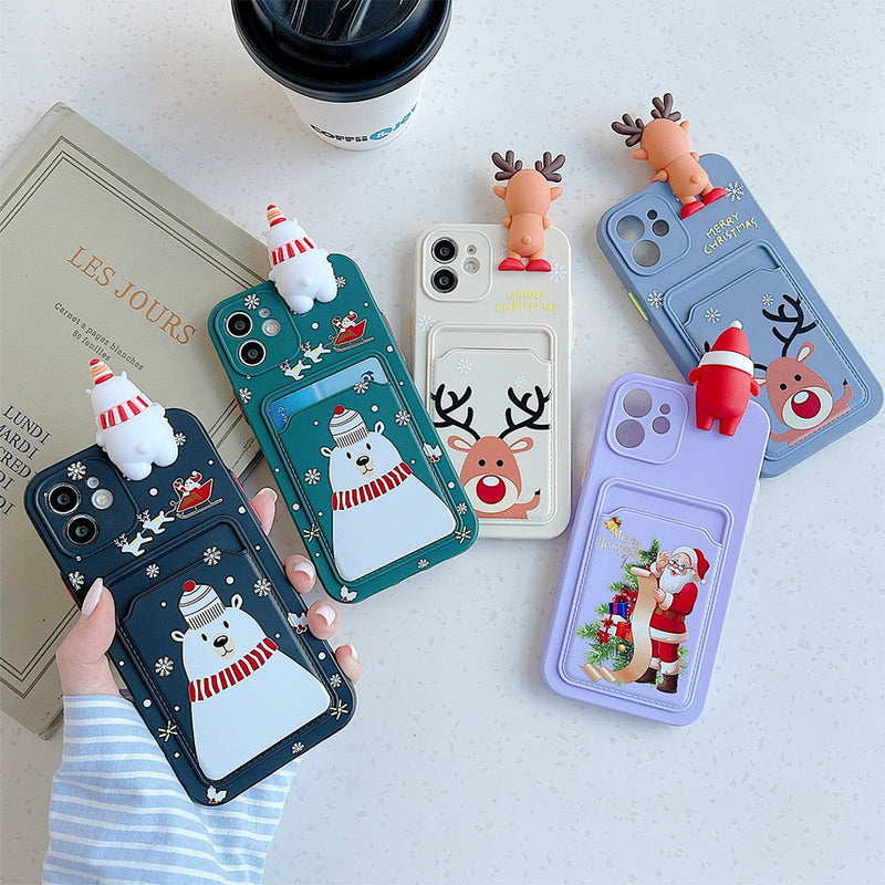 Christmas and Holiday iPhone Case with Embedded Wallet-Fonally-Fonally-iPhone-Case-Cute-Royal-Protective