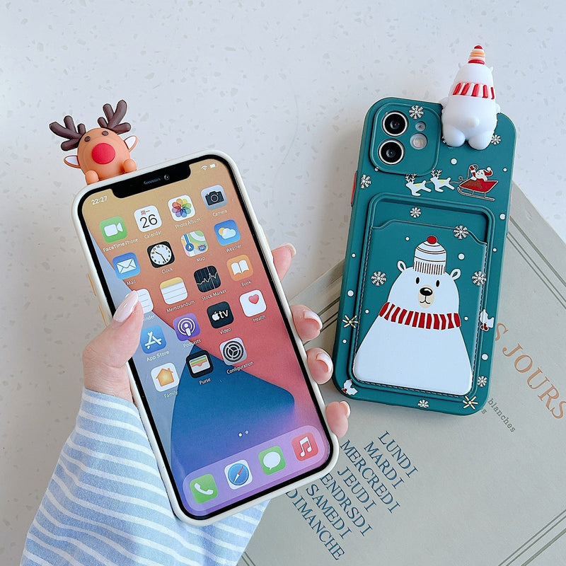 Christmas and Holiday iPhone Case with Embedded Wallet-Fonally-Fonally-iPhone-Case-Cute-Royal-Protective
