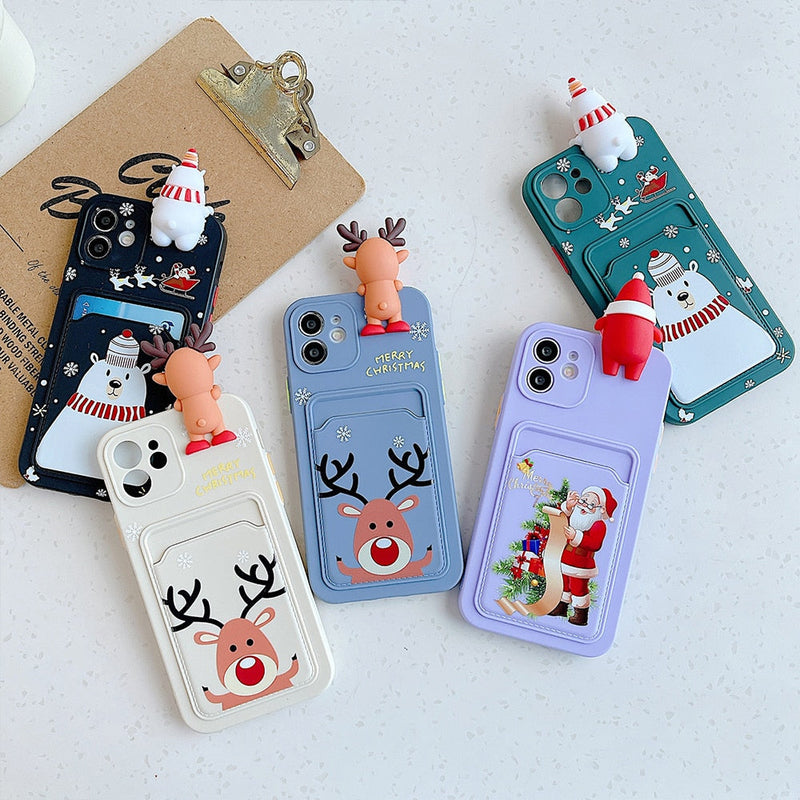 Christmas and Holiday iPhone Case with Embedded Wallet-Fonally-Fonally-iPhone-Case-Cute-Royal-Protective