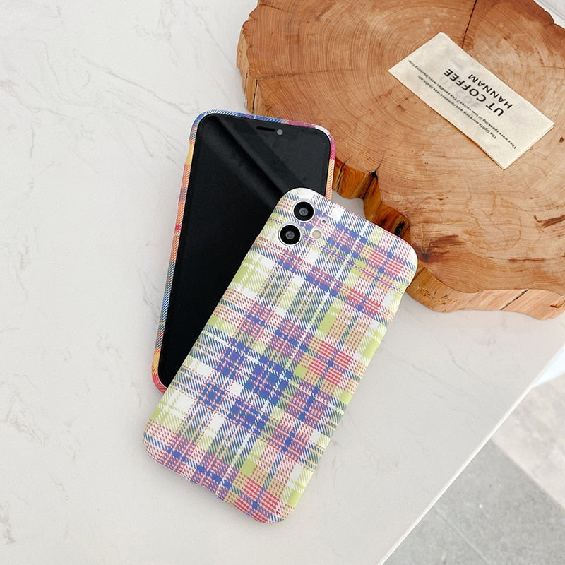 Colorful Plaid iPhone Case-Fonally-Fonally-iPhone-Case-Cute-Royal-Protective