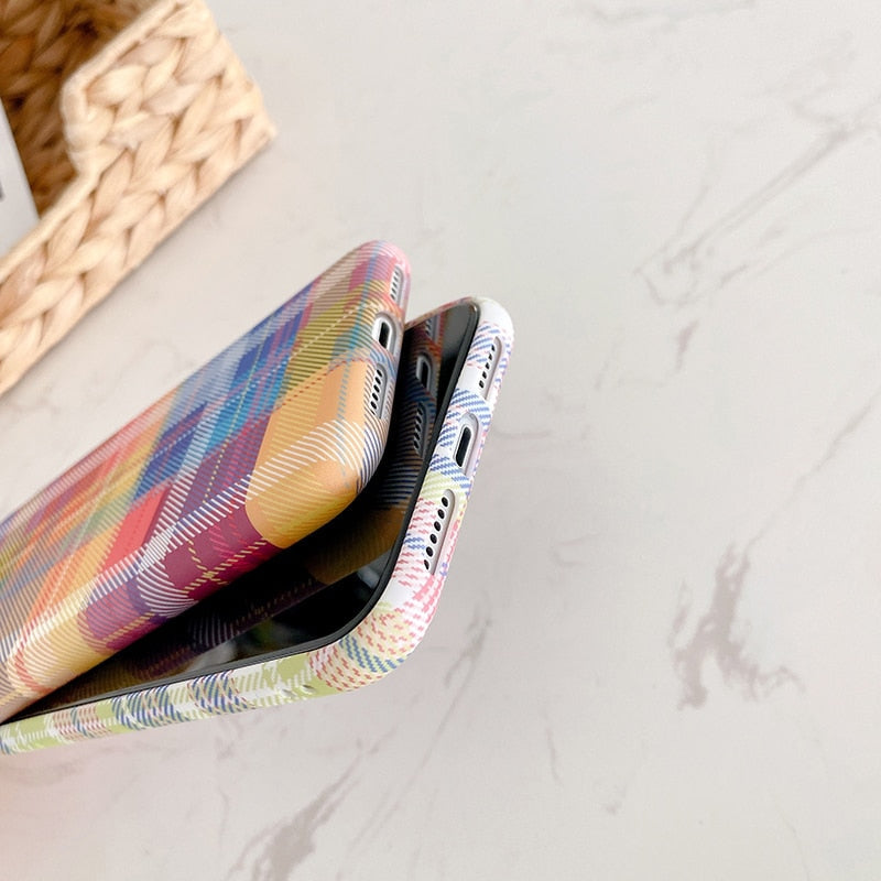 Colorful Plaid iPhone Case-Fonally-Fonally-iPhone-Case-Cute-Royal-Protective