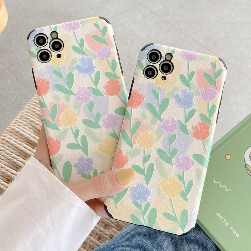 Colorful Tulips iPhone Case-Fonally-Fonally-iPhone-Case-Cute-Royal-Protective