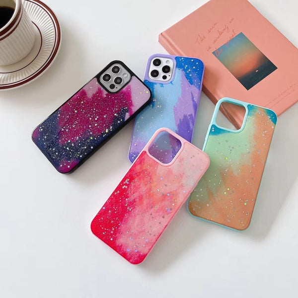 Colormix With Glitter iPhone Case-Fonally-Fonally-iPhone-Case-Cute-Royal-Protective