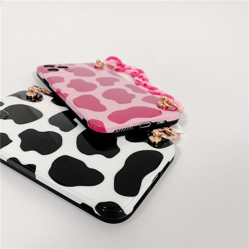 Cow Print iPhone Case with strap-Fonally-Fonally-iPhone-Case-Cute-Royal-Protective