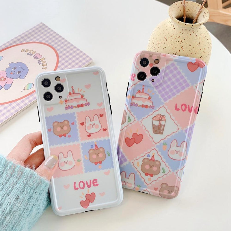 Cute Bear & Friends iPhone Case-Fonally-Fonally-iPhone-Case-Cute-Royal-Protective