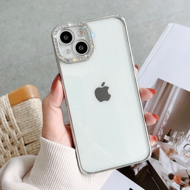 Diamond Glitter iPhone Case-Fonally-For iPhone 13 Pro Max-Silver-