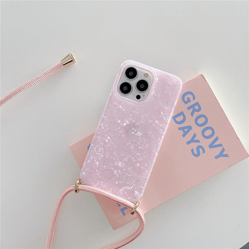 Dreamy Pearl Marble iPhone Case with Lanyard-Fonally-Fonally-iPhone-Case-Cute-Royal-Protective