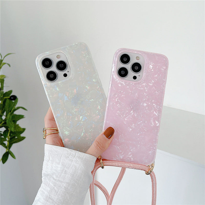 Dreamy Pearl Marble iPhone Case with Lanyard-Fonally-Fonally-iPhone-Case-Cute-Royal-Protective